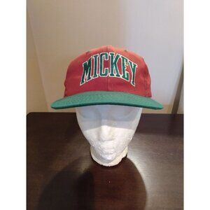 Vintage Mickey Mouse Snapback Hat Spell Out One Size 90s
